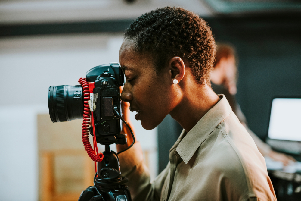 Camera filming Massive's CEO, Lindsay Smith