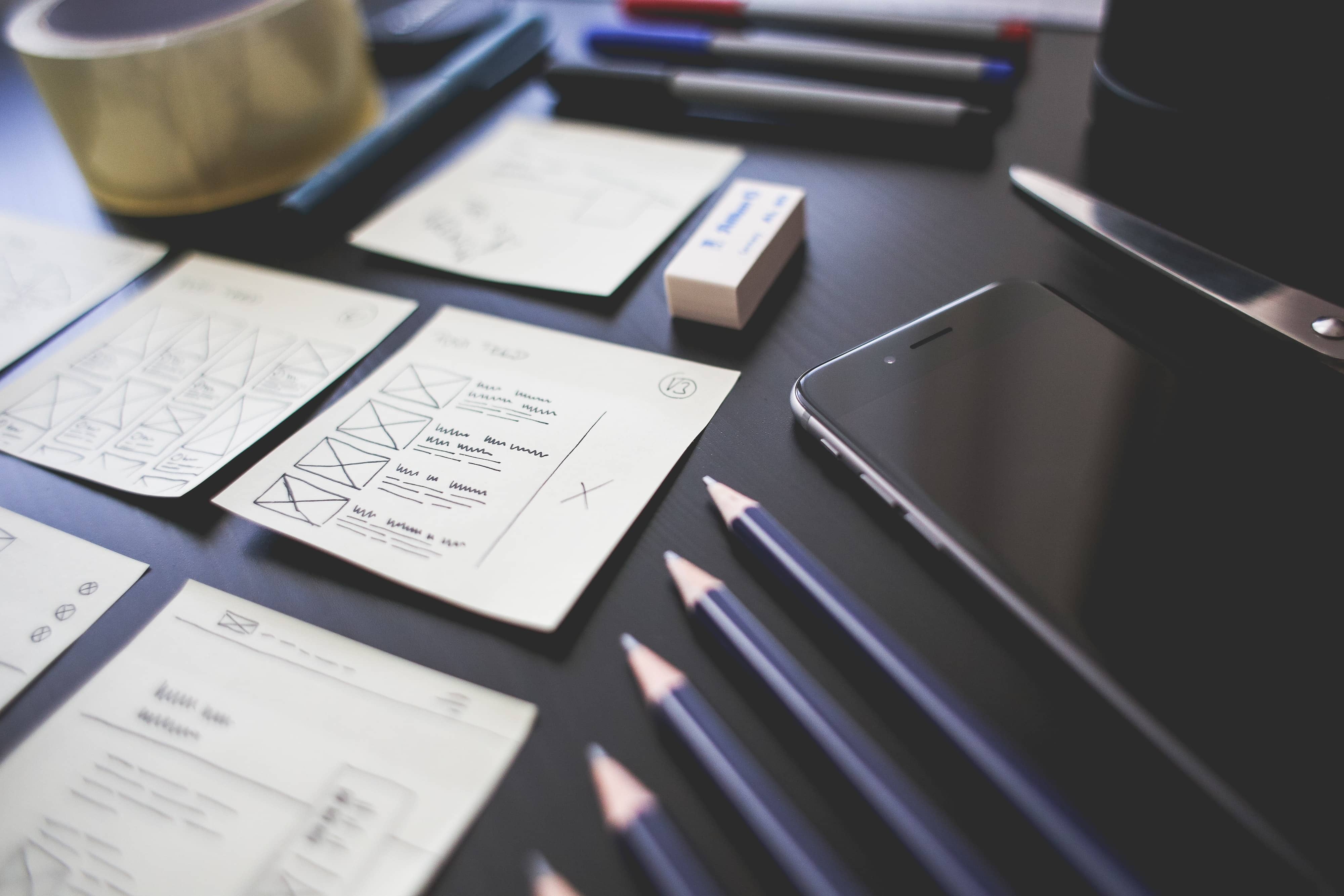 A sketch of a website's interface
